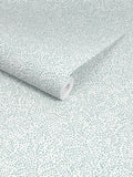 Joules Willow Leaf wallpaper sample duck egg blue, UK version