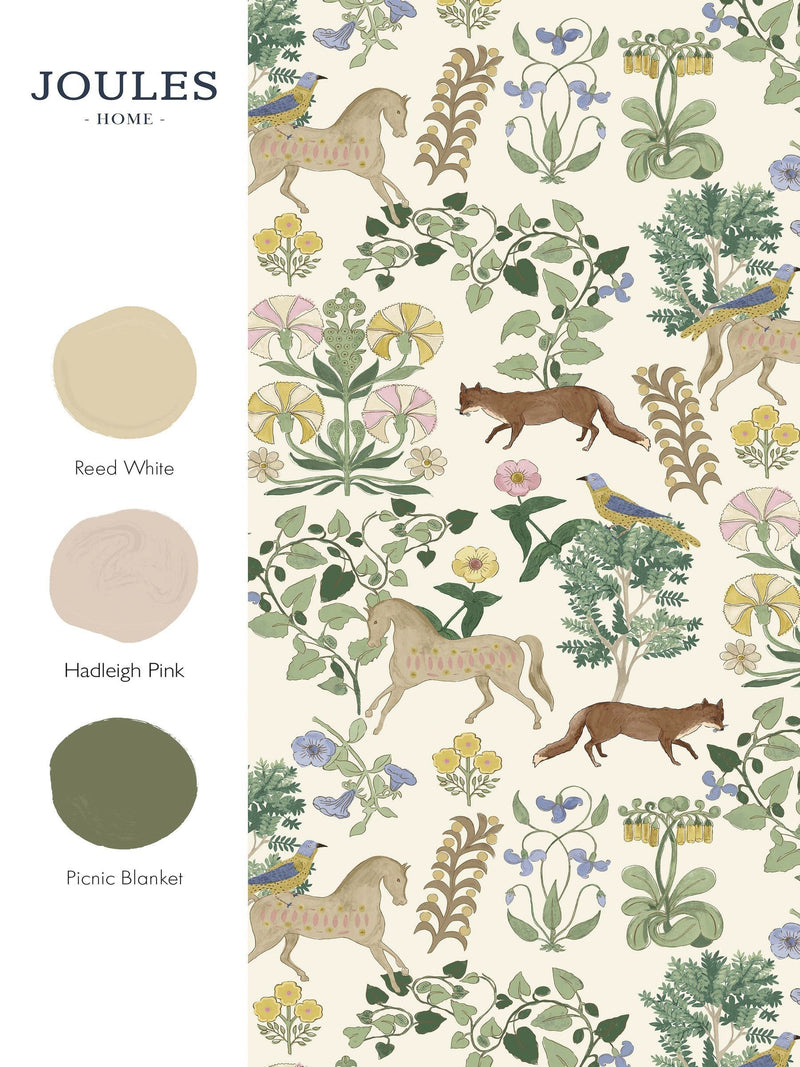 Joules Folk Forest Floral wallpaper sample A4 (British brand)
