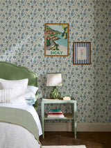 Next Joules Blue Green Trailing Indienne Floral Wallpaper Sample- Buy online at McGrocer