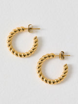 Next Oliver Bonas Gold Faith Gold Tone Waterproof Curved Edge Hoop Earrings- Buy online at McGrocer