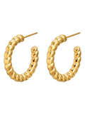 Oliver Bonas gold tone waterproof curved edge hoop earrings, UK version