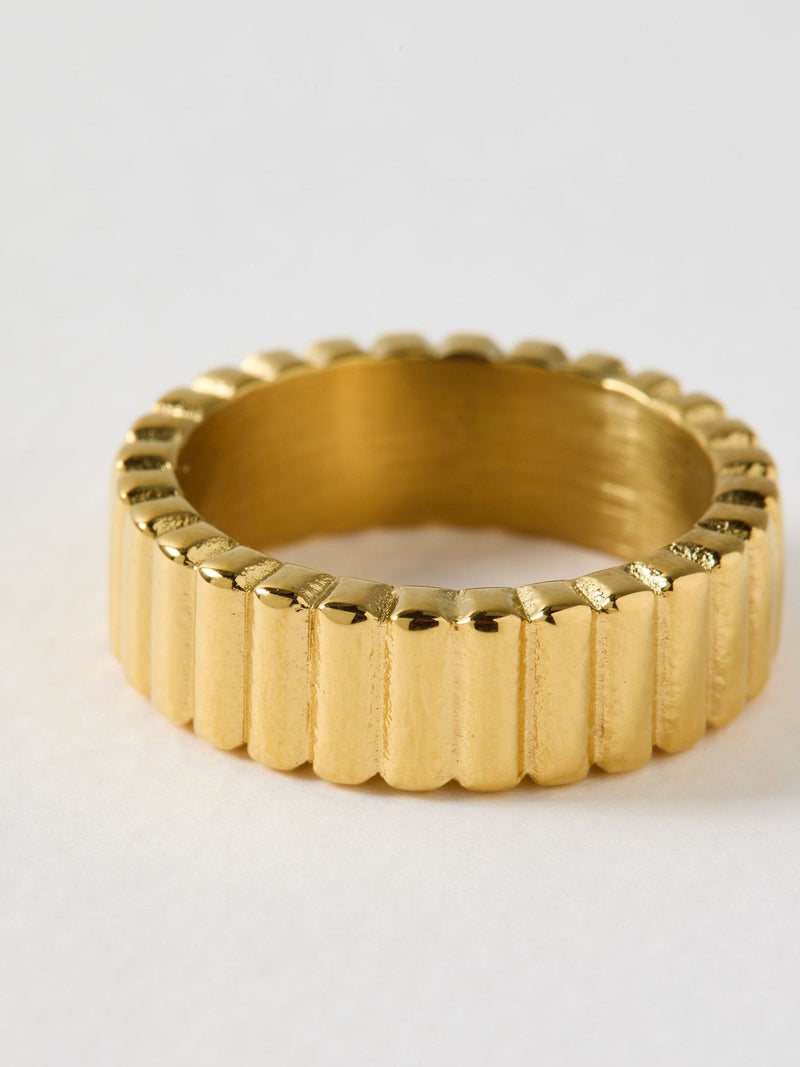Oliver Bonas Gold Leoni waterproof curved edge ring (British brand)