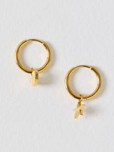 Next Oliver Bonas Novie Gold Tone Waterproof Etched Star Hoop Earrings- Buy online at McGrocer