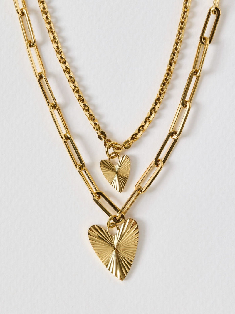 Oliver Bonas Gold Melony pendant necklace triple row (British brand)