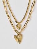 Oliver Bonas Gold Melony pendant necklace triple row (British brand)