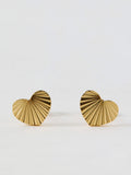 Oliver Bonas gold tone heart stud earrings (British brand)