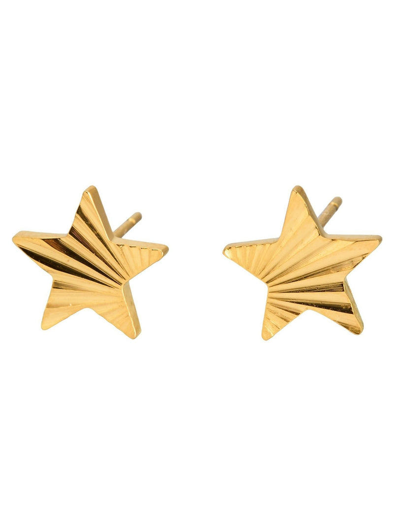 Oliver Bonas gold tone star stud earrings, imported from the UK