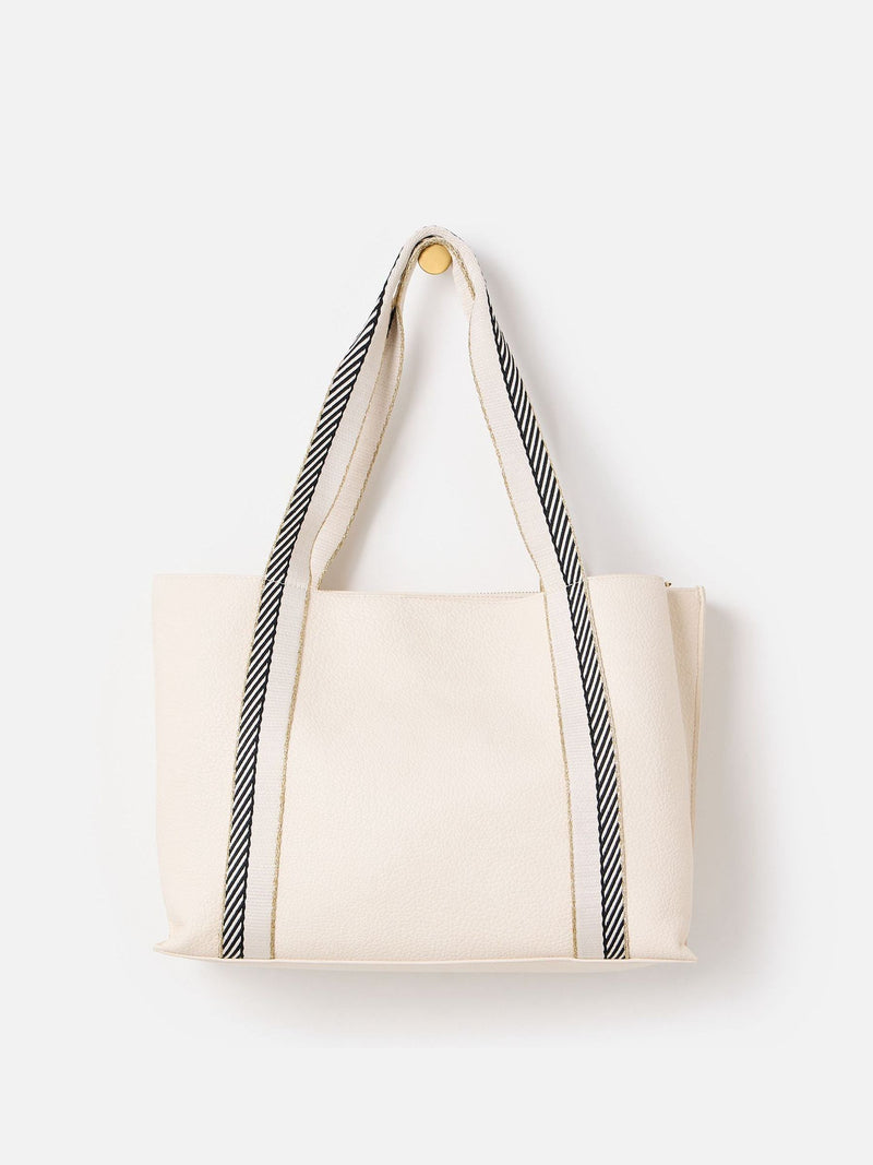 Oliver Bonas cream stripe tote bag accessory, UK version