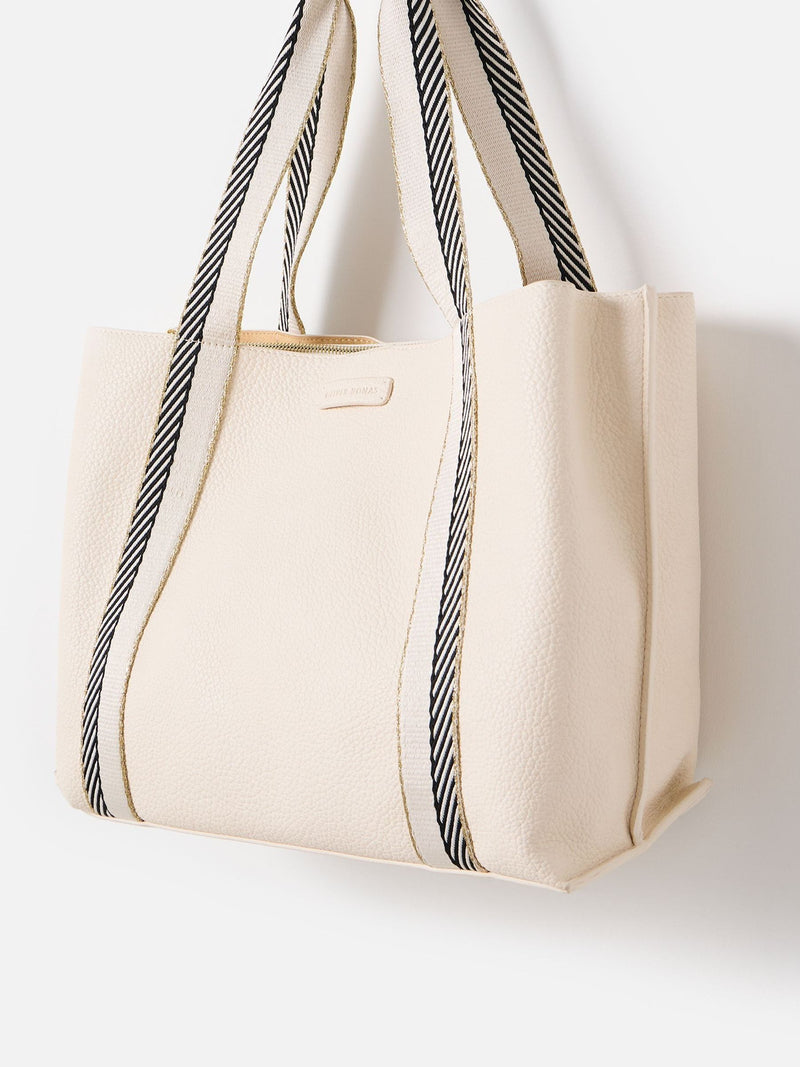 Oliver Bonas cream stripe tote bag accessory, UK version