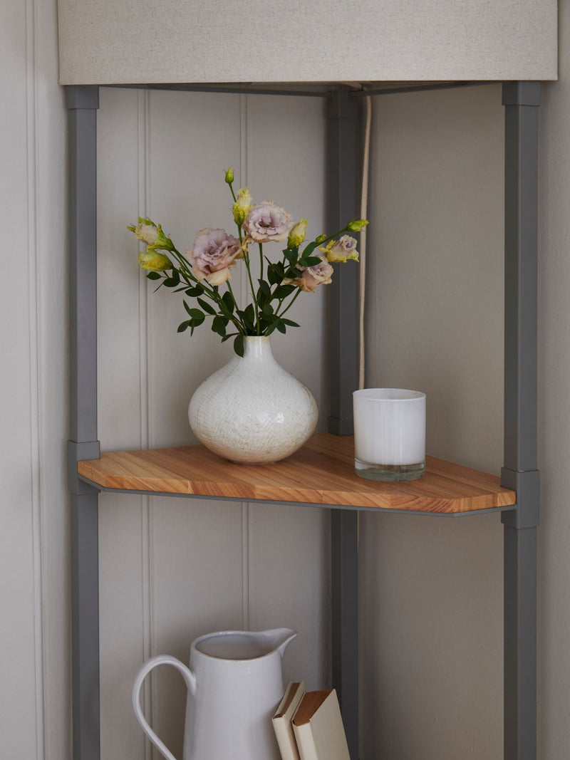 Malvern grey shelf floor lamp - British product
