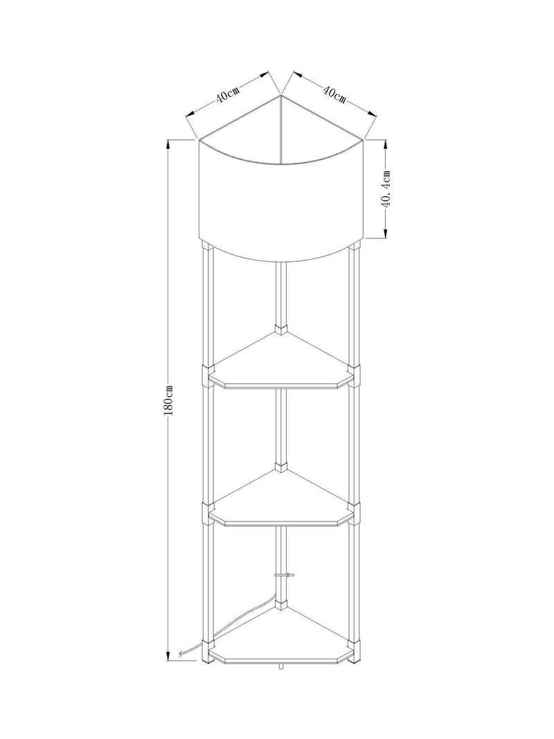 Malvern grey shelf floor lamp - British product