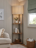 Malvern grey shelf floor lamp - British product