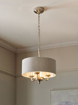 Next Brushed Nickel Burford 3 Chandelier Ceiling Light- Buy online at McGrocer