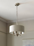 Chandelier ceiling light brushed nickel 3-light Burford (British brand)