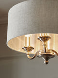 Chandelier ceiling light brushed nickel 3-light Burford (British brand)