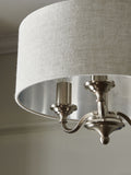 Chandelier ceiling light brushed nickel 3-light Burford (British brand)