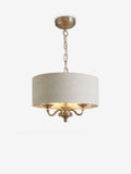 Chandelier ceiling light brushed nickel 3-light Burford (British brand)