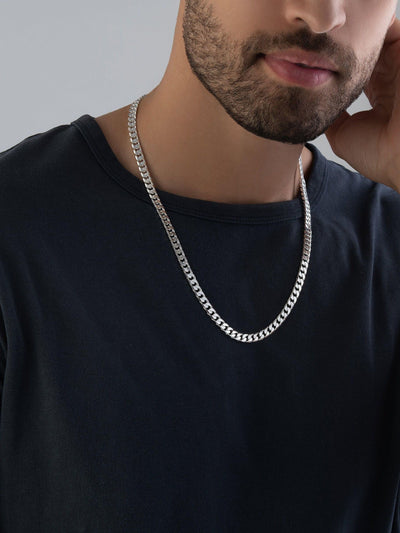 Next Beaverbrooks Sterling Silver Curb Necklace 55cm- Buy online at McGrocer