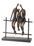 Libra Interiors Bronze Seated Family Of Three Sculpture