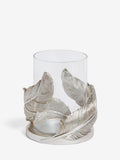 Silver feather hurricane candle holder, UK version
