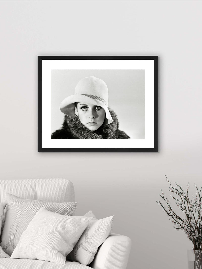Brookpace Lascelles Black Twiggy Pose framed wall art 86x66x7cm - British product