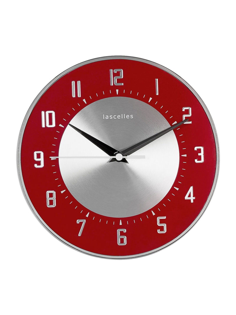 Brookpace Lascelles red funky deco wall clock 21cm - British product