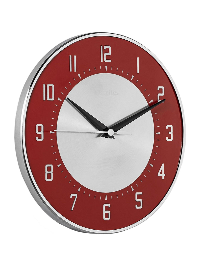 Brookpace Lascelles red funky deco wall clock 21cm - British product