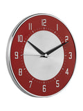 Brookpace Lascelles red funky deco wall clock 21cm - British product