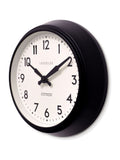 Brookpace Lascelles black retro wall clock 28cm, imported from the UK