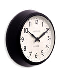 Brookpace Lascelles black retro wall clock 28cm, imported from the UK