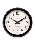 Brookpace Lascelles black retro wall clock 28cm, imported from the UK