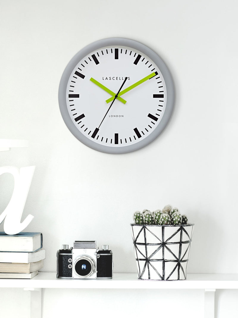 Brookpace Lascelles Grey Swiss Station Clock 30x30x5cm - British product