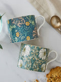 Spode Morris & Co. Seaweed porcelain mugs set of 2 10.5cm height (British brand)