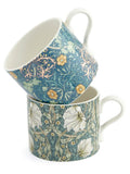 Spode Morris & Co. Seaweed porcelain mugs set of 2 10.5cm height (British brand)