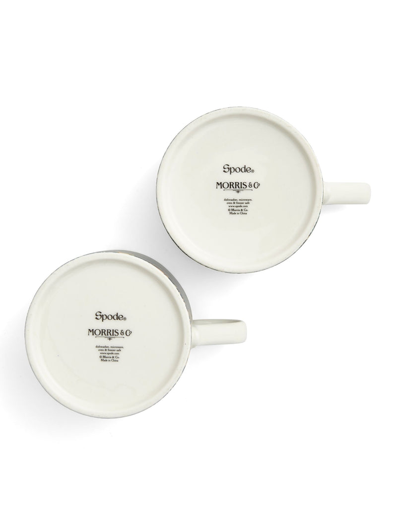 Spode Morris & Co. Seaweed porcelain mugs set of 2 10.5cm height (British brand)