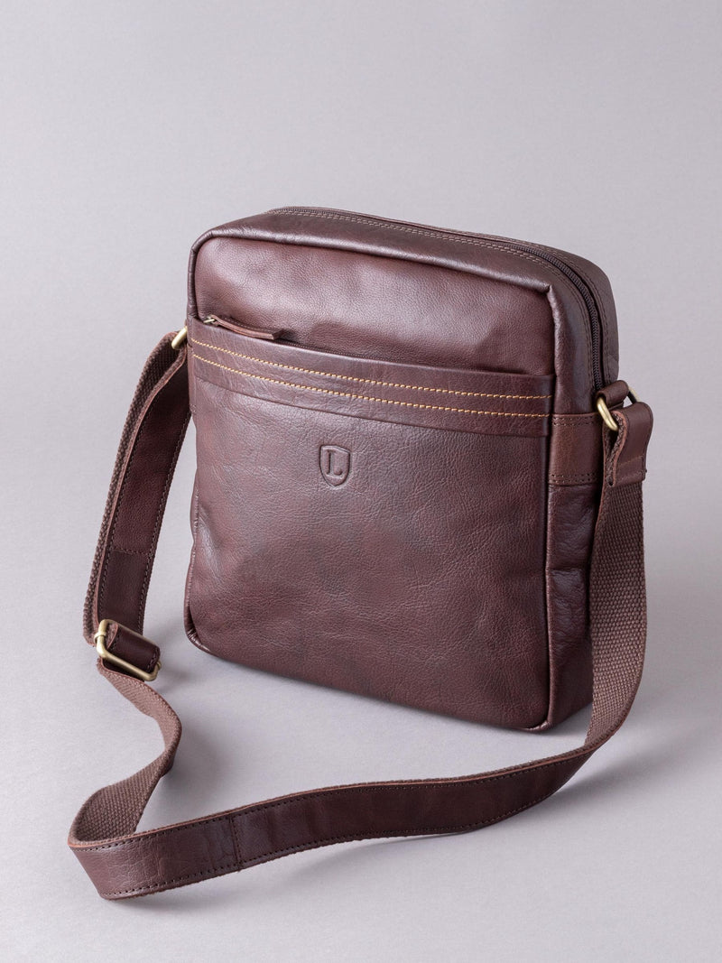 Lakeland Leather brown small Keswick messenger bag, UK version