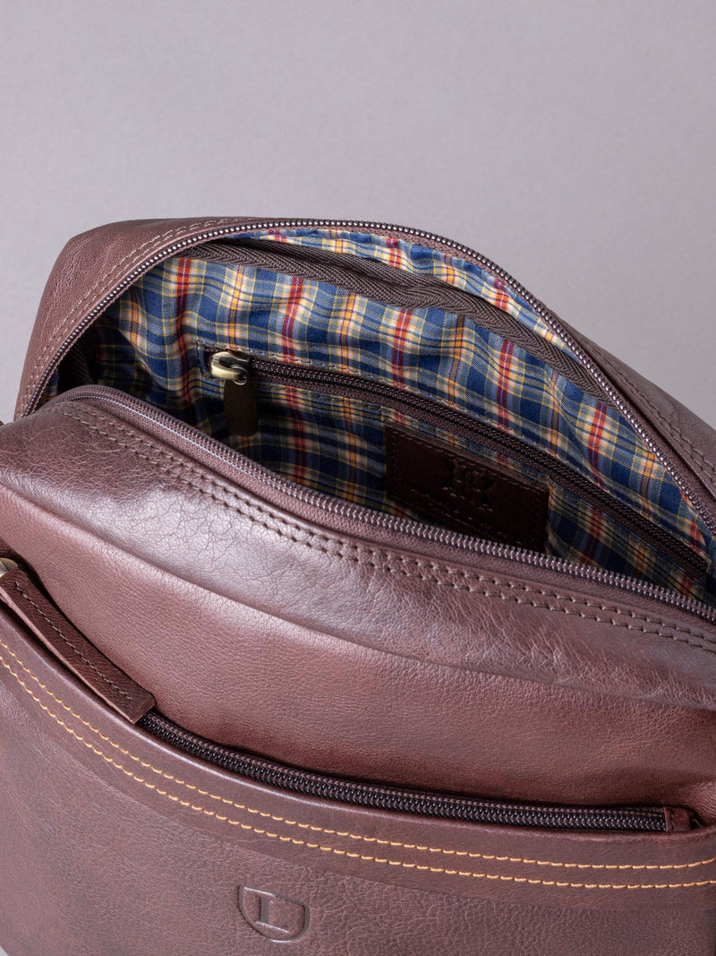 Lakeland Leather brown small Keswick messenger bag, UK version