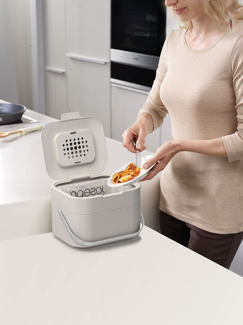 Joseph Joseph Stone Grey Stone Stack 4 Food Waste Caddy, UK version
