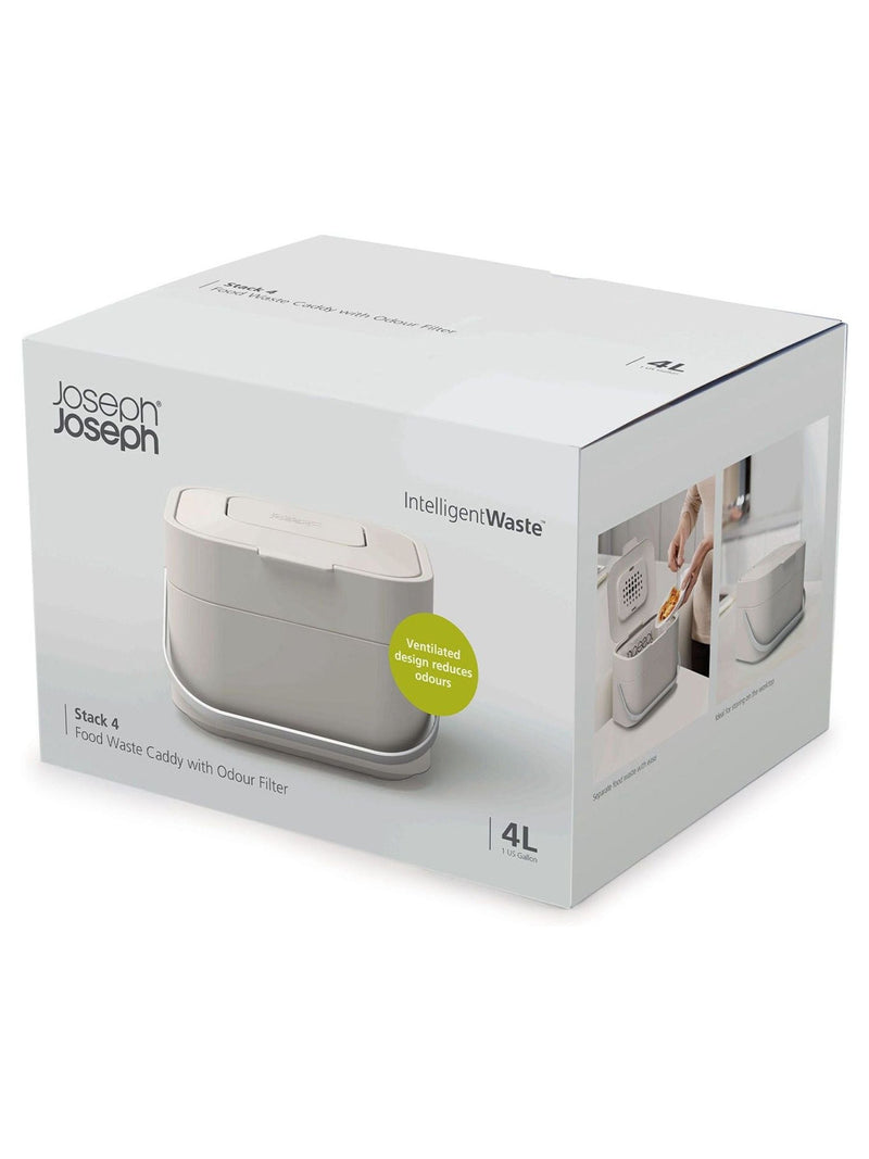 Joseph Joseph Stone Grey Stone Stack 4 Food Waste Caddy, UK version