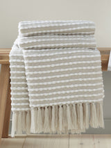 Next Catherine Lansfield Natural Stab Stitch Throw Blanket 150cm x 125cm- Buy online at McGrocer