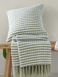 Catherine Lansfield green stab stitch cushion, UK version