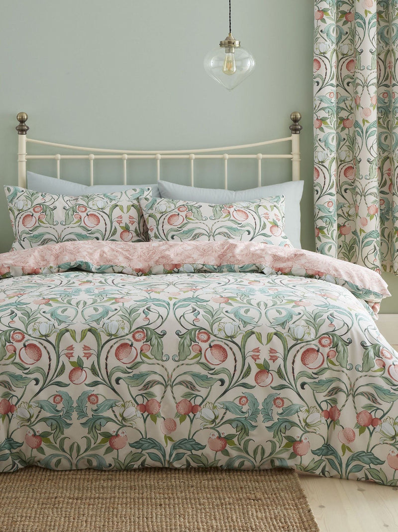 Catherine Lansfield Natural Clarence Floral duvet cover and pillowcase set - British product
