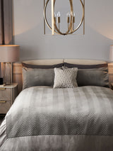 Madison Charcoal Grey Quilted Velvet Duvet Cover and Pillowcase Set