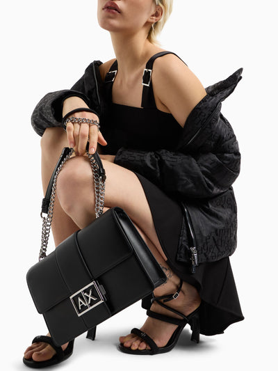 Next Armani Exchange Black Messenger Bag- Buy online at McGrocer