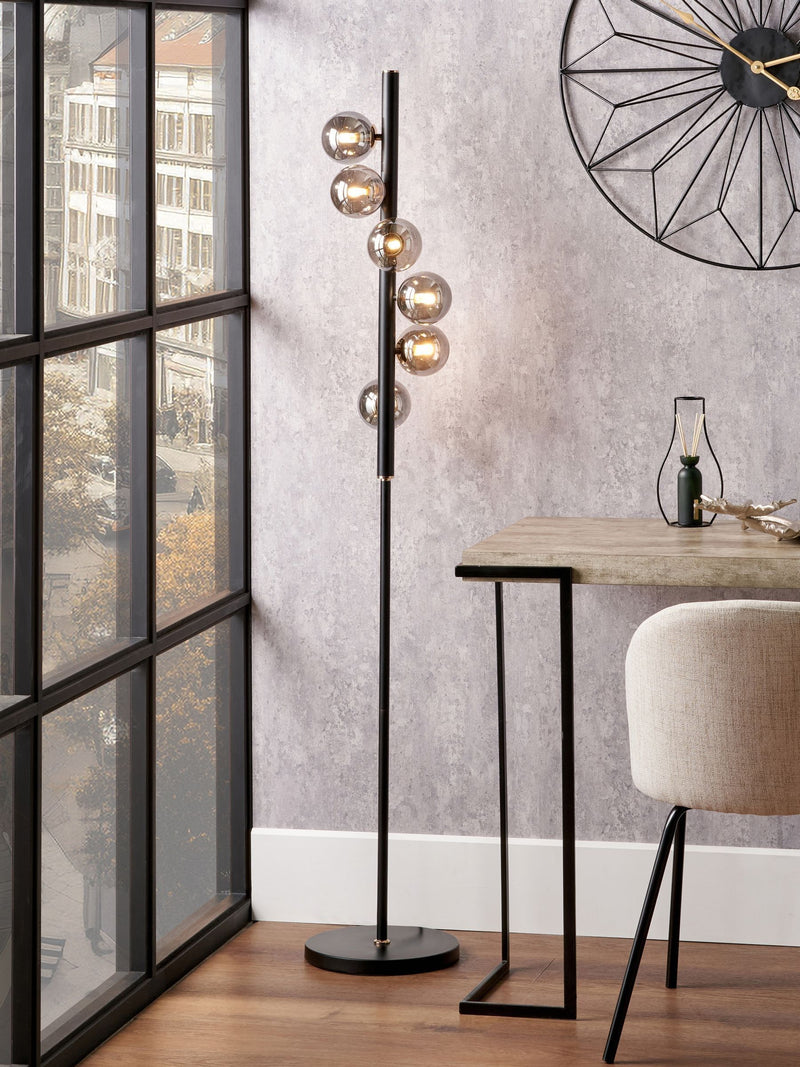 Pacific smoke glass ball floor lamp - British product