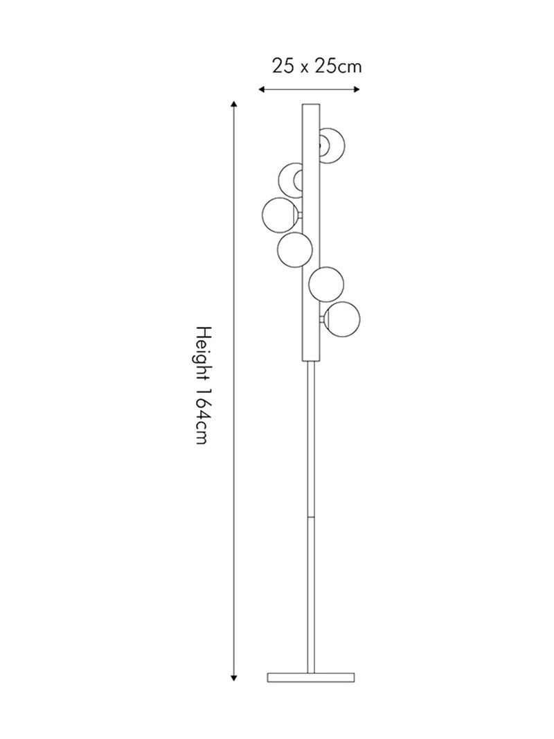 Pacific smoke glass ball floor lamp - British product
