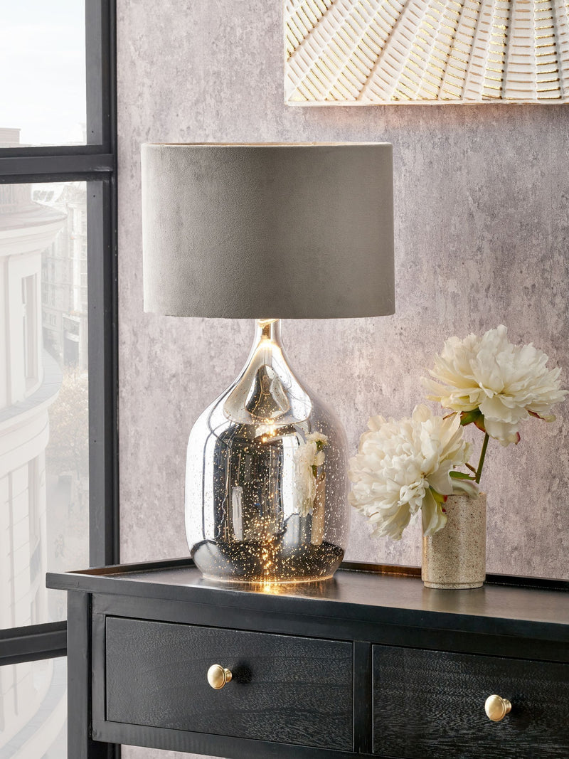 Pacific Mercurial Glass dual light table lamp, UK version