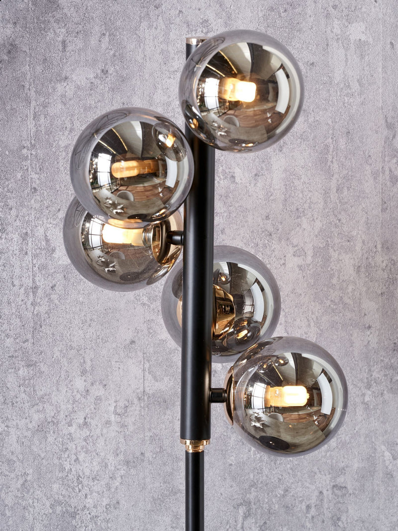 Pacific Blair smoke glass ball table lamp, UK version