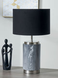 Pacific Grey marble effect ceramic table lamp 49cm, imported from the UK