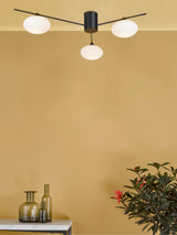 Next Dar Lighting Black Jasper 3 Light Flush Ceiling Light- Buy online at McGrocer
